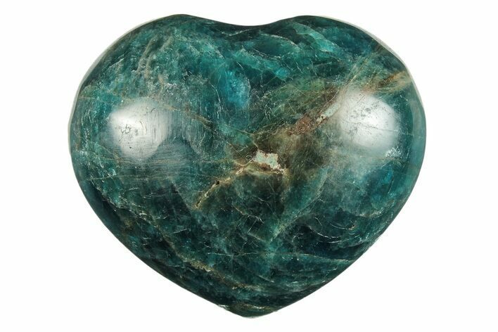 Polished Blue Apatite Heart - Madagascar #246493